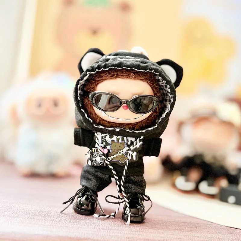 For 17cm Labubu I II Idol Dolls Cute Mini Plush DollS Clothes Korea Kpop Exo Idol Dolls DIY Accessories Gifts Bear Hoodie Set C250919