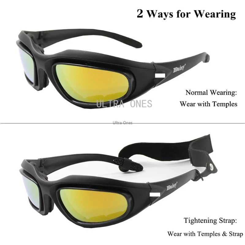 Daisy C5 Tactical Glasses Polarized Airsoft Paintball Shooting Goggles Outdoor Hiking Protective Sunglasses 4 Lens J250919