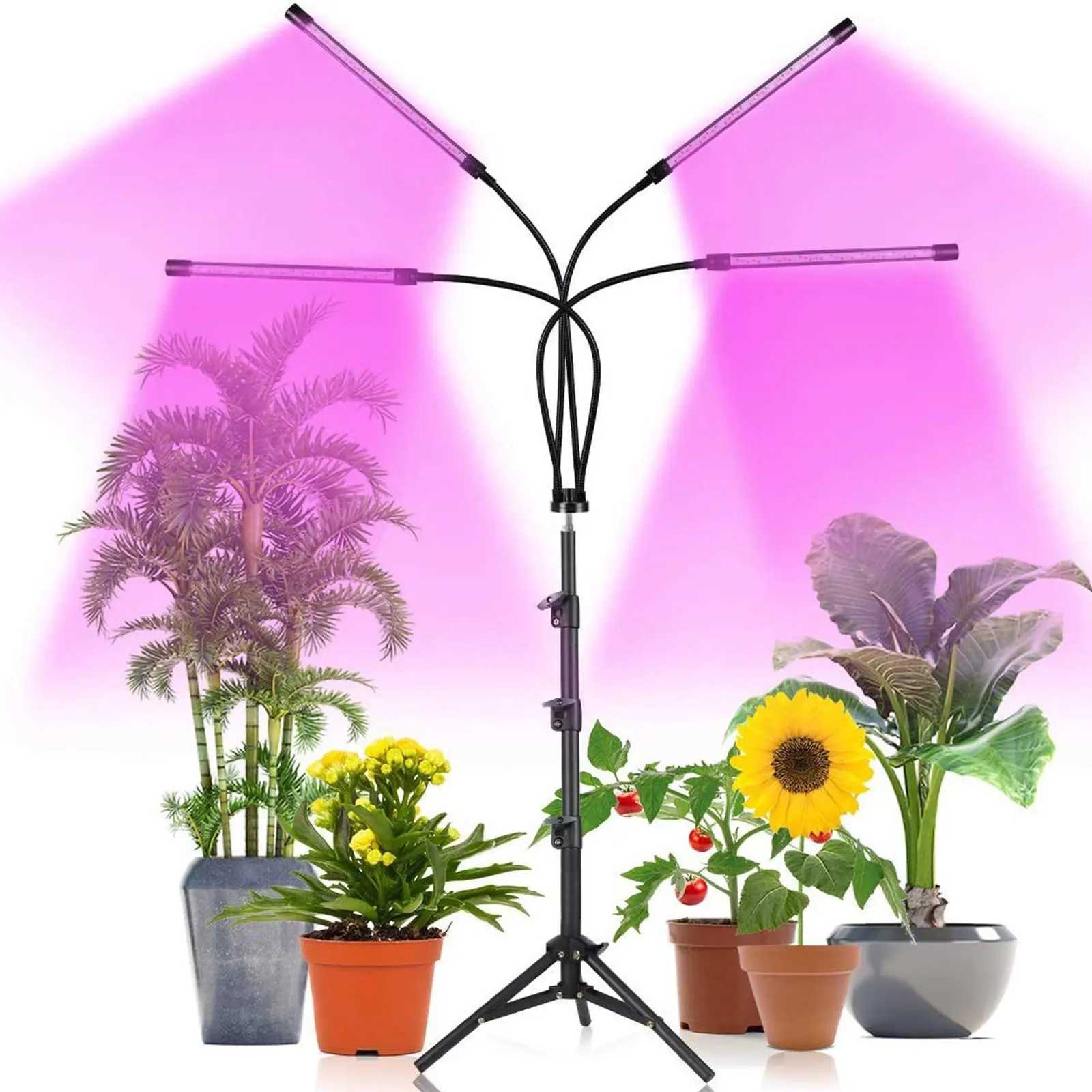 USB houseplant growth light adjustable height stand and gooseneck tube 3 light modes 3912H timer 20100 brightness adjus C250919