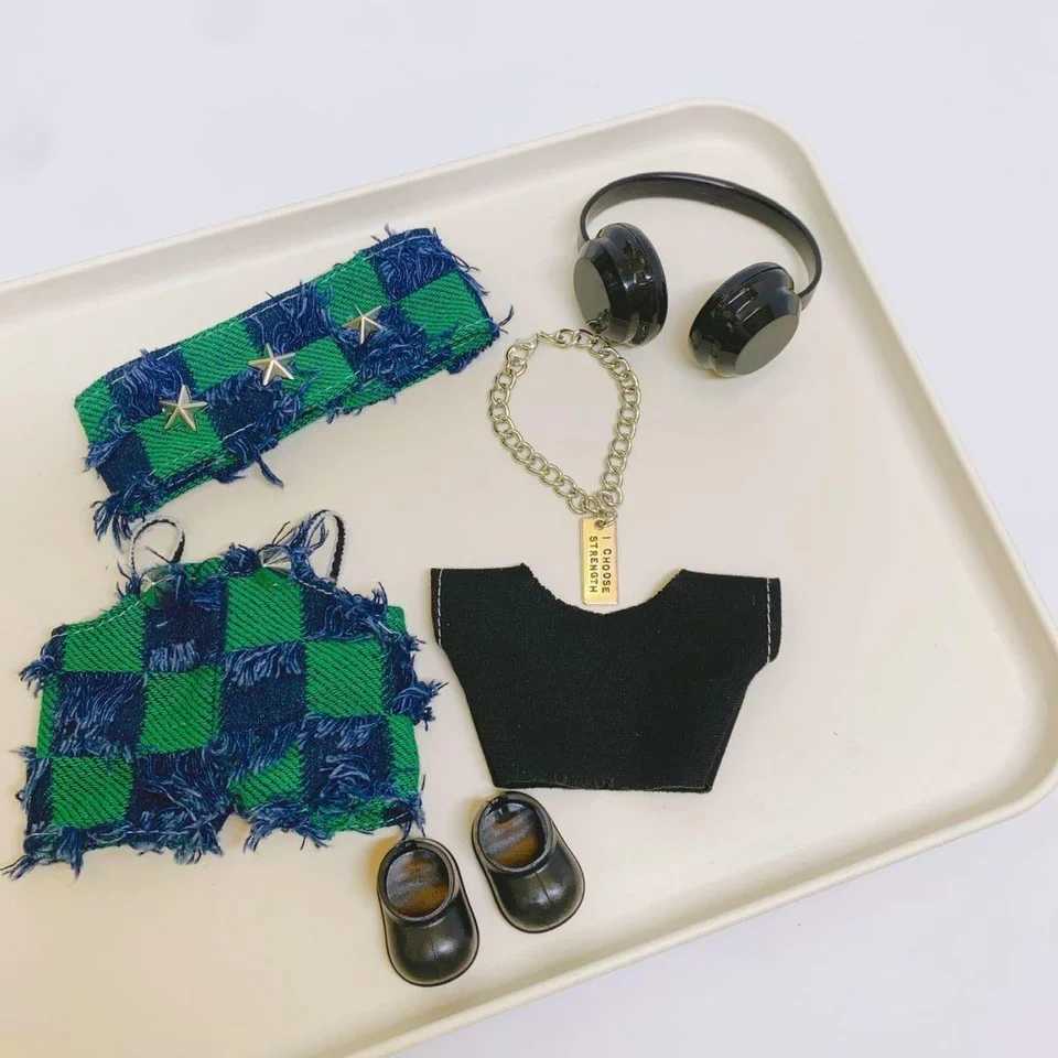 Only Clothes Labubu V1V3 17cm Doll Outfit Only FrontImpact HighEnergy Set Plush Clothes Change Gift C250919