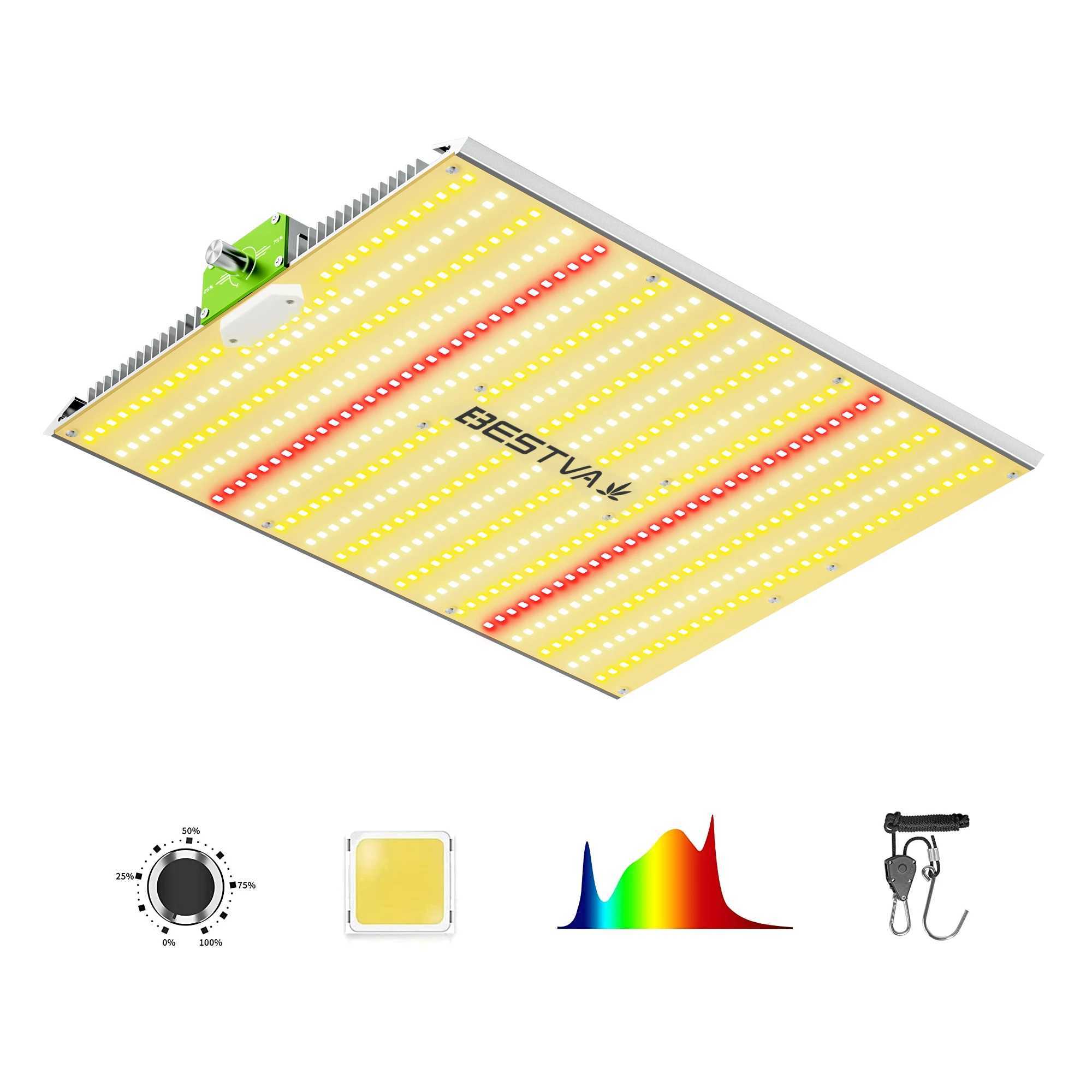 BESTVA Grow Light Full Spectrum BP1000 80W Dimmable Quantum Board LM281B Grow Led for Indoor Plants Seed Veg Flower Greenhouse C250919