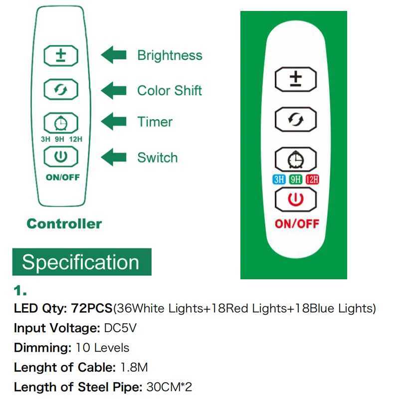 LED Grow Light Full Spectrum Plant Growing Lamp with Timer for Indoor Plant Dimmable Plant Light for Hydroponic Seedling Herb C250919