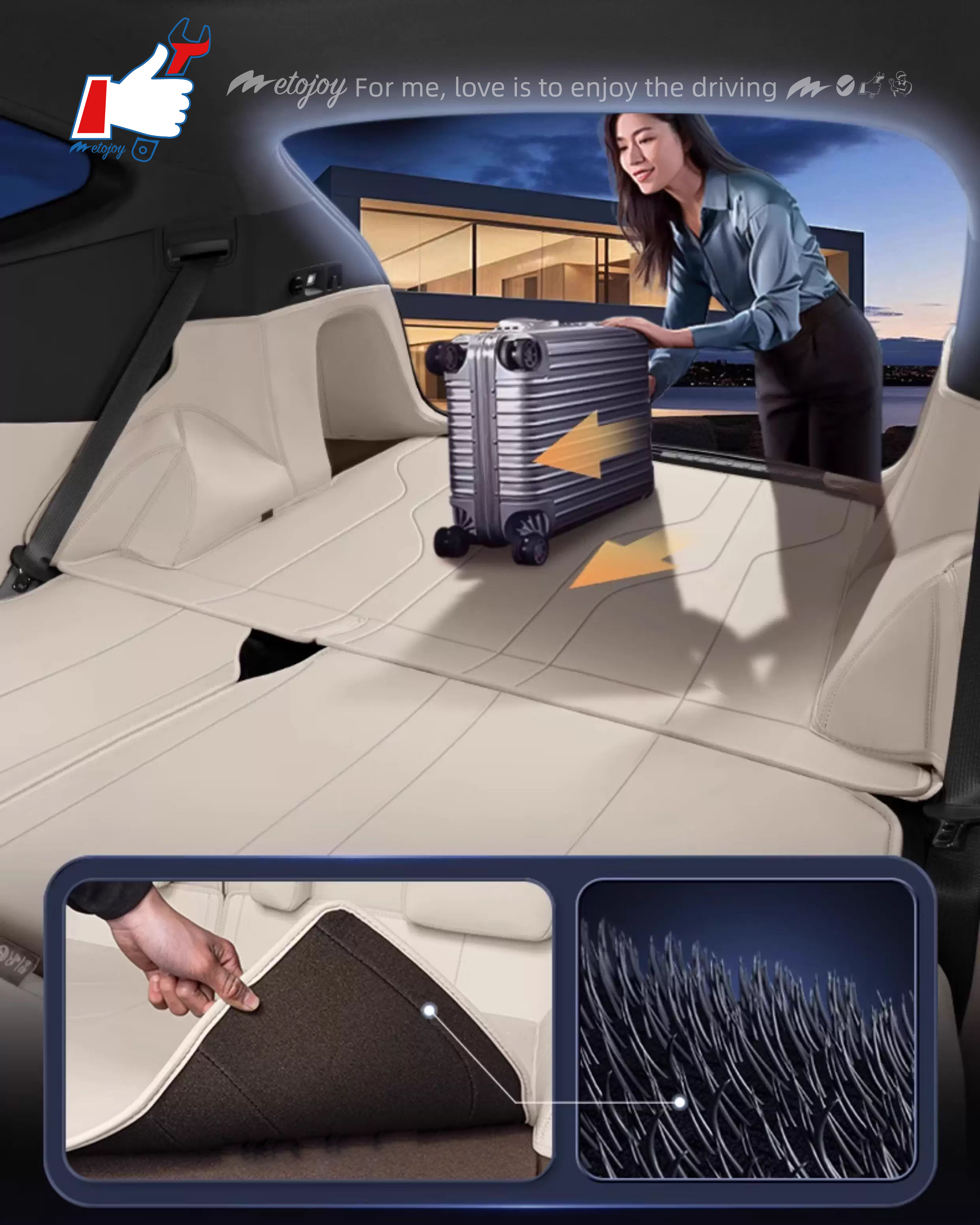 For HYPTEC HT trunk mat Car Trunk Mat Custom Fit Cargo Mat 3D Shaped Trunk Liner XPE Trunk Protection Mat Chair-Back Protection Mat Rear Trunk Full-su