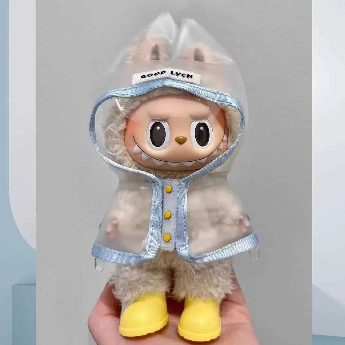 Cute for 17cm Labubu Transparent Raincoat Macaron Raincoat Doll Clothes Heartbeat Outfits Labubu Accessories C250919
