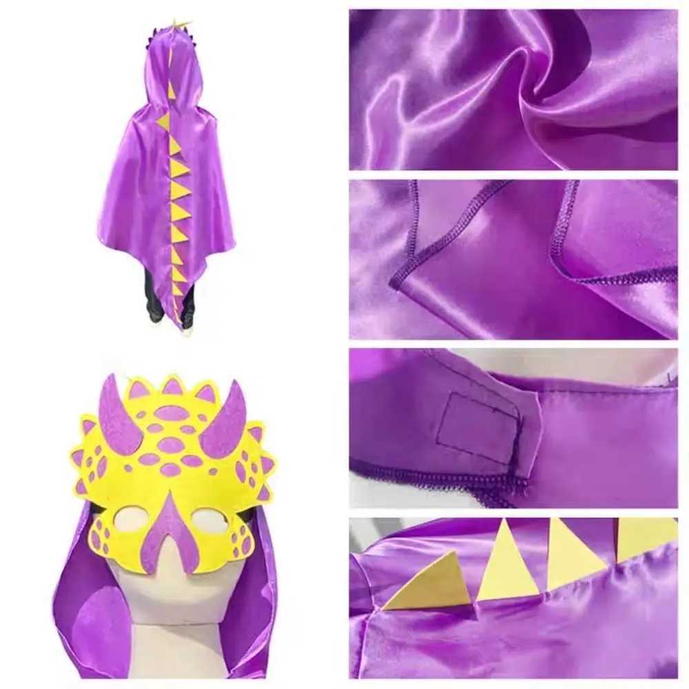 Fancy Mask Dragon Cloak Hooded Cape Cosplay Costumes Halloween Kids Costume Golves Dinosaur Costume Boys Girls L250918