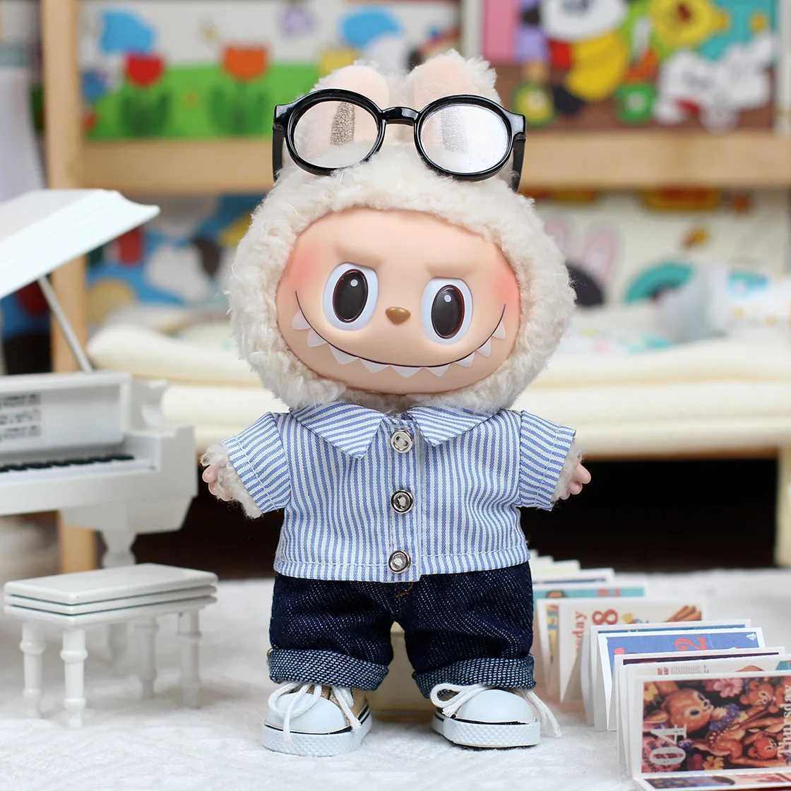 17cm Labubu Dolls Clothes I II Idol The Monster Outfit Accessories Sitting Party Gifts Cool Boy Shirt Jeans Hat Set V1 V2 V3 C250919