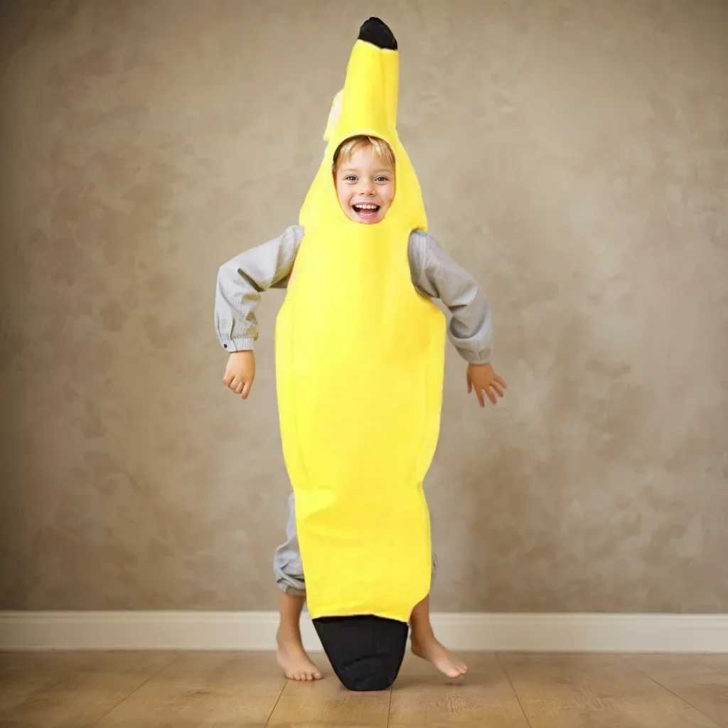 Adult Unisex Funny Banana Suit Yellow Costume Light Halloween Fruit Fancy Party Festival Dance Dress Costume L250918