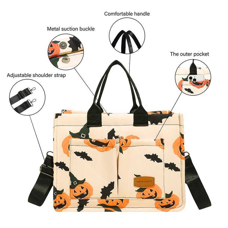 Fashionable Halloween party backpack womens crossbody bag with random pumpkin pattern Halloween fashionable backpackXJ250918