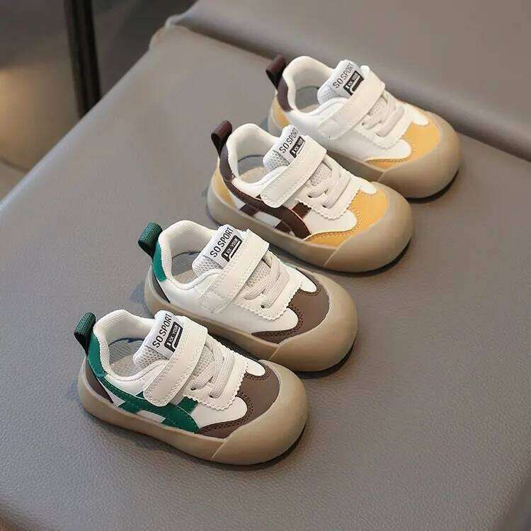 Green Thin Section Soft Bottom Small Children Walking Brown Non-slip Breathable Boys Girls Baby Casual Shoes