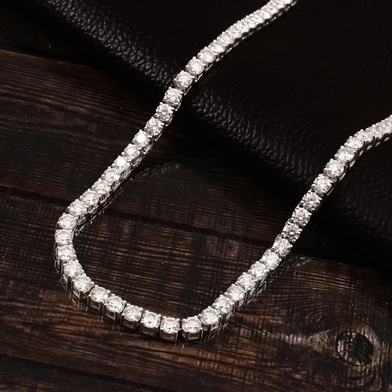 New Arrival 4mm Tennis Chain Women Tennis Necklace 925 Silver Hiphop Iced Out Moissanite Tennis Chain