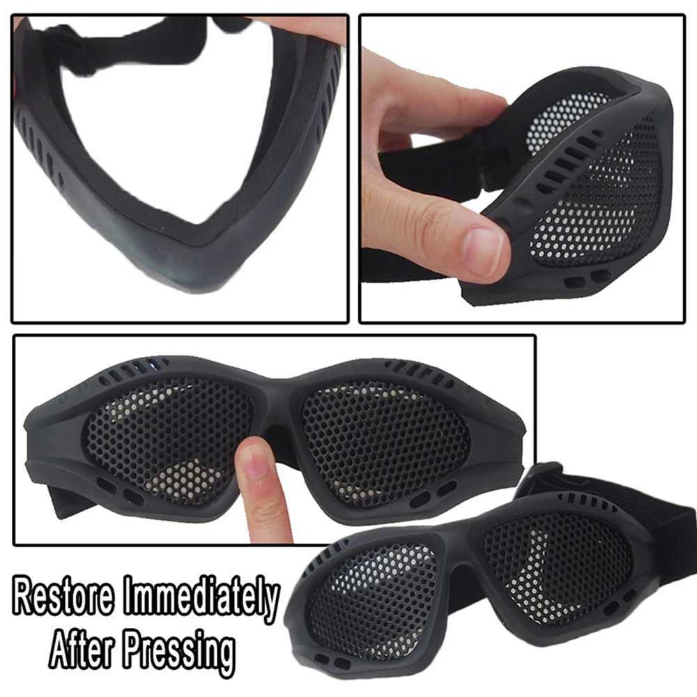 Outdoors Hunting Airsoft Paintball Eyewear Tactical Shock Resistance Eyes Protecting Outdoor Sports Metal Mesh Glasses Goggle J250919