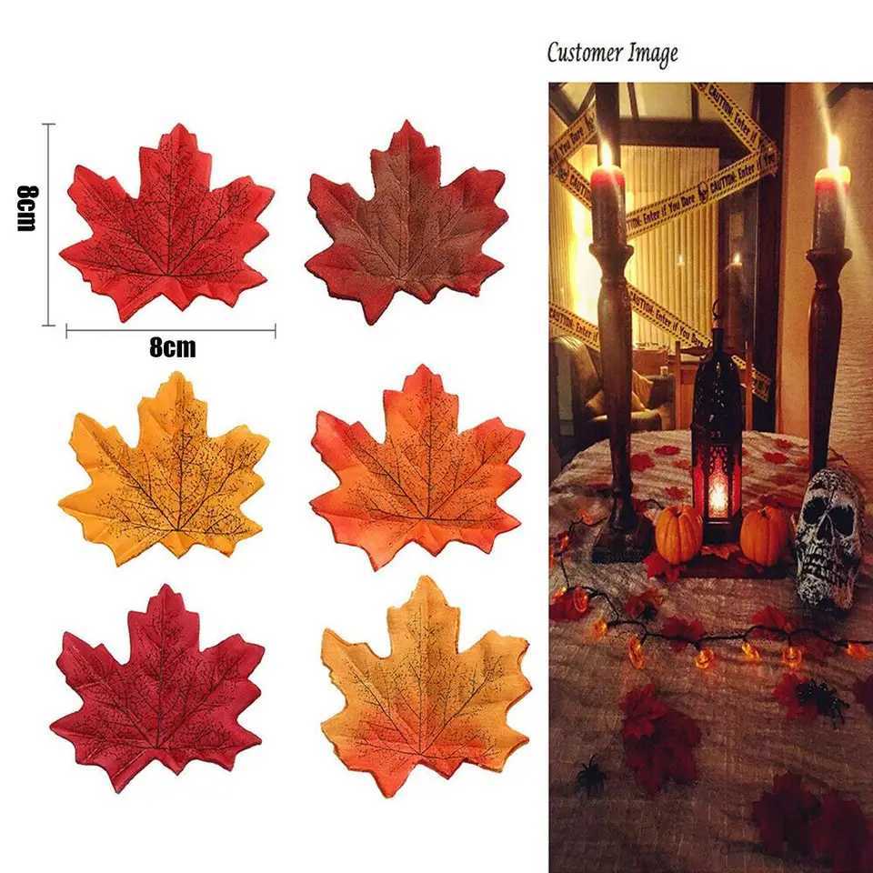 100200Pcs Artificial Maple Leaf Autumn Fake Silk Leaves Home Living Room Desk Decoration Craft Wedding Holiday Party Decor C250919