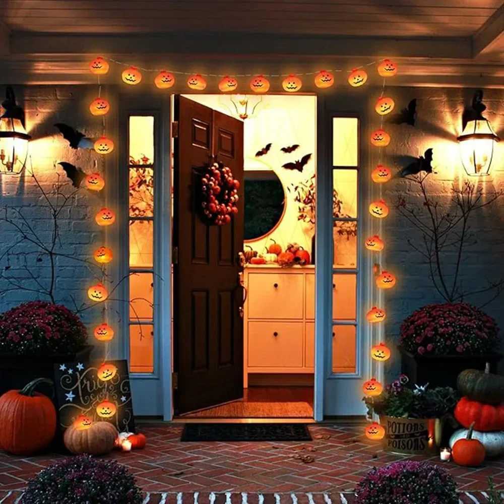 Halloween Pumpkin String DIY Lights 3m 20LED 3D Cute Trick Treat Lantern Horror Halloween Day Battery Powered Party Decorations C250919