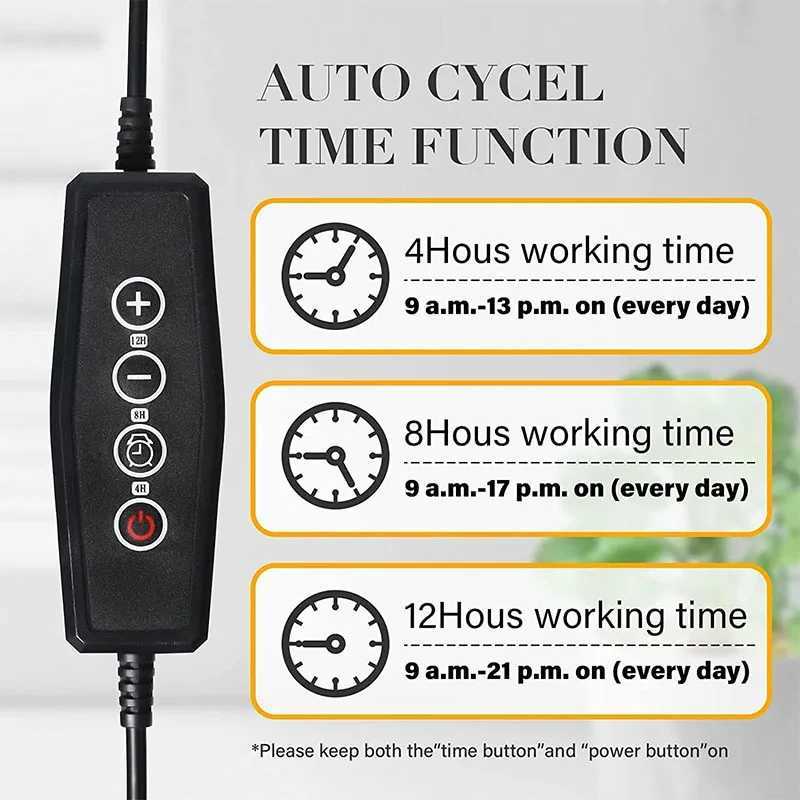 12pack 3Head Clip Plant Grow Lights with Flexible Gooseneck 4812H Timer 3 Spectral Modes and 5 Dimmable Levels for Indoor C250919