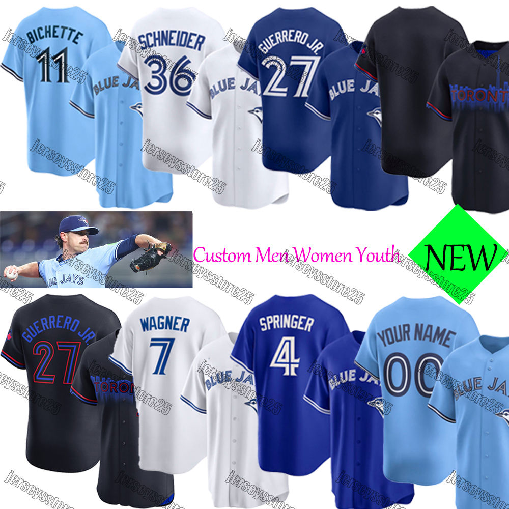 #11 Bo Bichette Baseball Jersey Blue Jays Jersey #27 Vladimir Guerrero Jr. Jersey #4 George Springer Kevin Gausman Chad Green Alejandro Kirk Davis Schneider Jersey