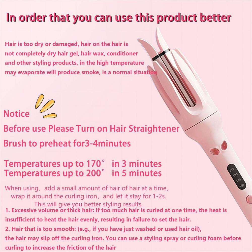 889 curling iron, 28 mm barrel, 4 temperature modes, negative ion generator, smart timer and sensor, automatic shut-off for safety