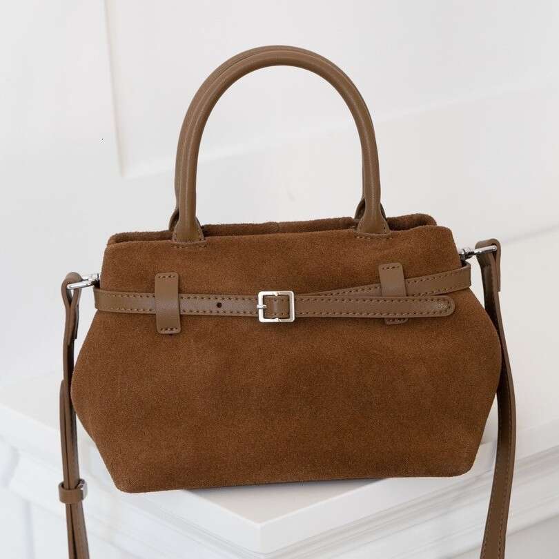 designer bag tote bag Frosted Suede Bucket Mini Handheld Crossbody Niche Vintage Dumpling Bag, Trendy