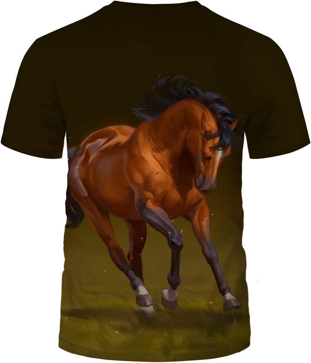 Mens T shirt Mens Horse T Shirt Summer Short Sleeve Tees Tops Animal Theme Shirt Anime Graphic Shirt T-Shirt Shirts Tshirt Graphic Tee Casual Tops Clo