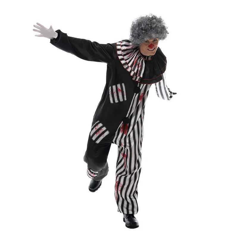 2025ay Halloween Costume Vintage Mens Bloody Killer Clown Carnival Easter Purim Fancy Dress L250918