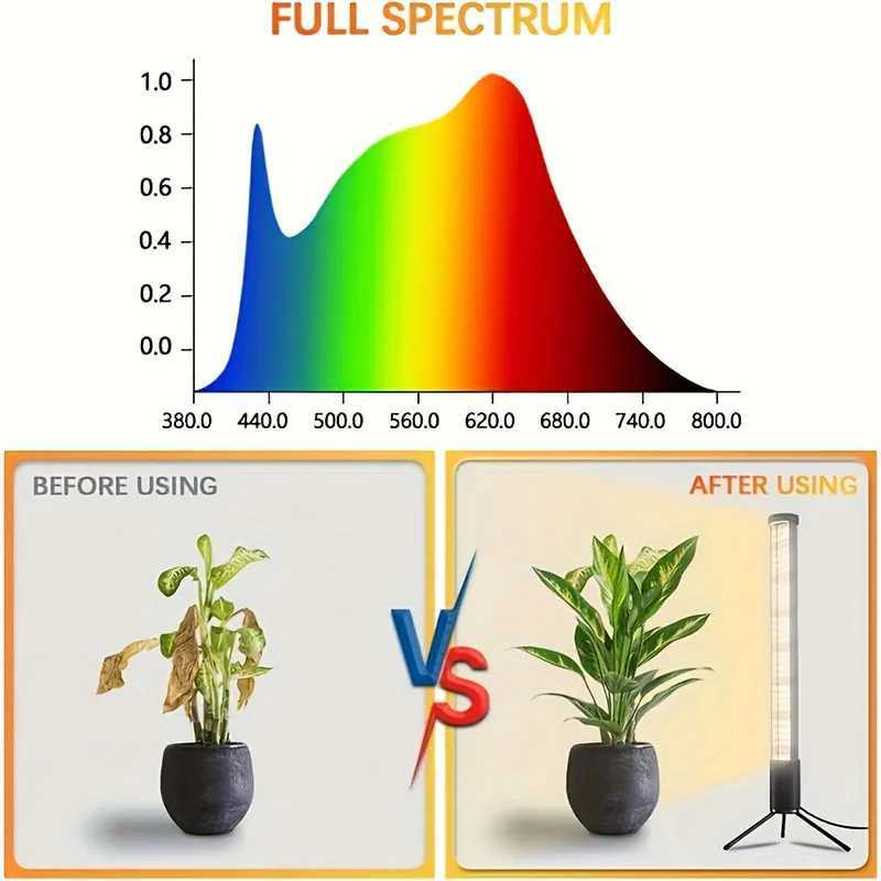 T10 vertical standing plant growth lamp with USB power supply adjustable brightness and automatic timing for 481218H C250919