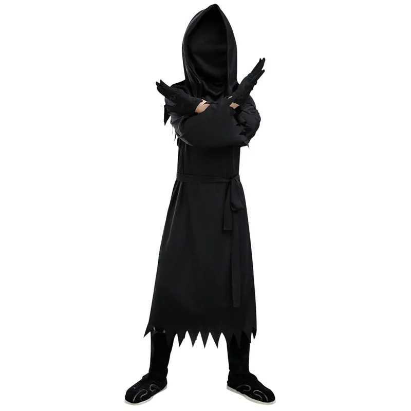 Boys Girls Halloween Grim Reaper Costume for Kids Role Play Cosplay Outfits L250918