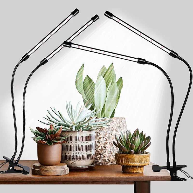 12pack TwoHead Clip Plant Grow Lights with Flexible Gooseneck 4812H Timer 3 Spectral Modes and 5 Dimmable Levels C250919