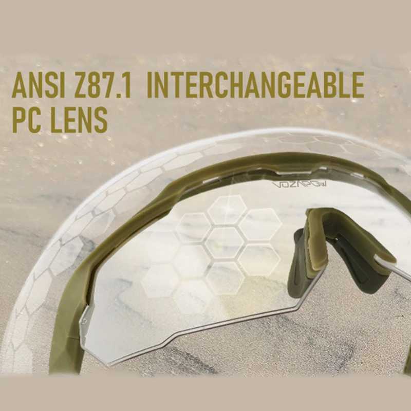 Vozapow Professional Shooting Glasses UV400 ANSI Z871 Safe Airsoft Tactical Goggles Anti Fog Mountaineering Fishing Sunglasses J250919