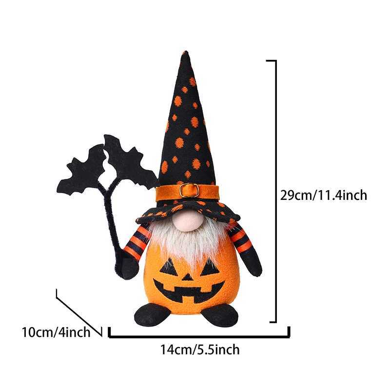 Halloween DecorationsHandmade Pumpkin Bat Ornaments Swedish Tomte Nordic Plush Elf Doll Nisse Adorable C250919