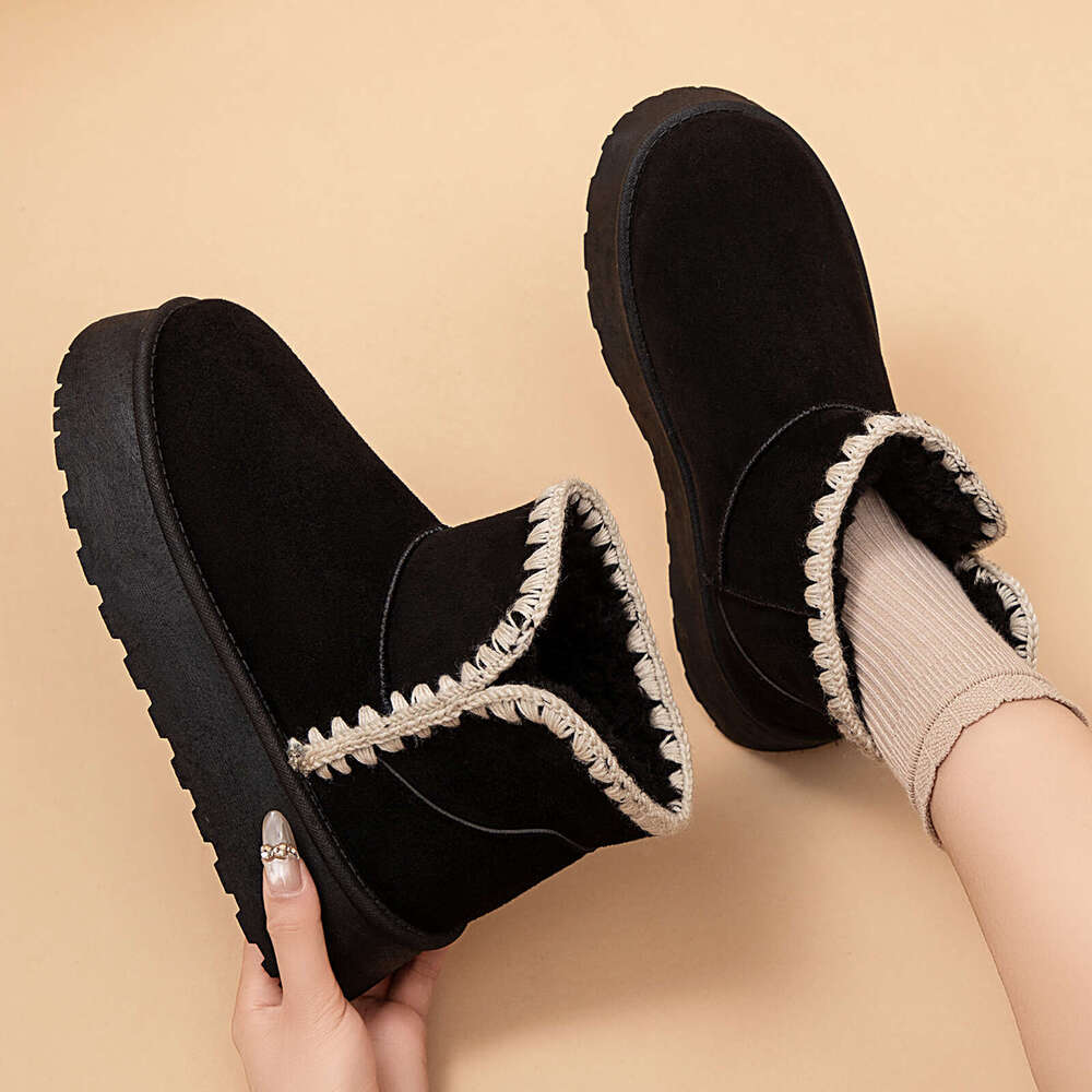 Designer Boots Womens Ankle Snow Boots Warm Women's High-Top Non-Slip Winter Warm Boots Women Casual Shoes Thick Sole Thickened Fleece Short Boot