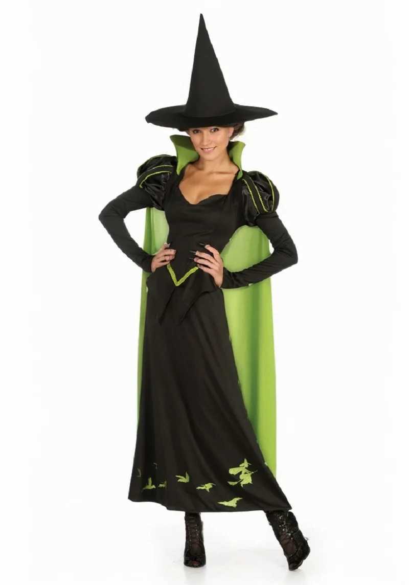 F1770 Women Halloween Costume Adult Wicked Witch Dress L250918