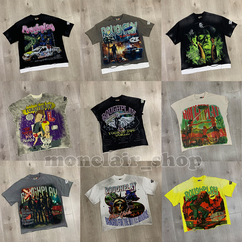 RoughPlay stylish mens shirt designer t shirt mens fashion street trendy brand shirts graphic tee y2k shirt hip hop shirt oversized shirts yy