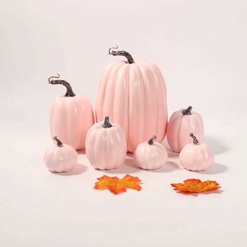 7PCS Simulation Pumpkin Artificial Pumpkin Halloween DIY Craft Decoration Party Wedding Autumn Harvest Fake Pumpkin Decoration C250919