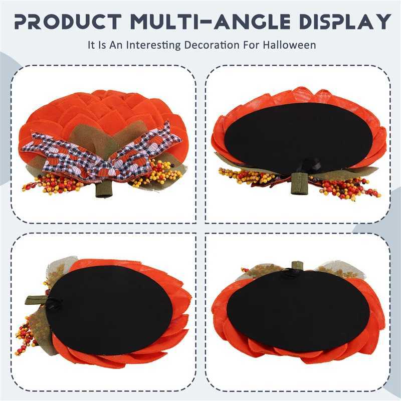 A24FFarmhouse Pumpkin Wreath Pumpkin Door Hanger Burlap Mesh Pumpkin For Autumn Fall Halloween Thanksgiving Wall Decor C250919