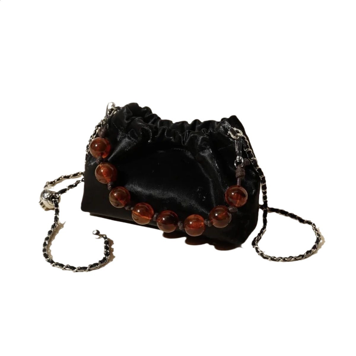 Pattern Womens Bag Trend Small Elegant Tote Shoulder Bag eHandbag Pearl Chain Hobos Sac 241104