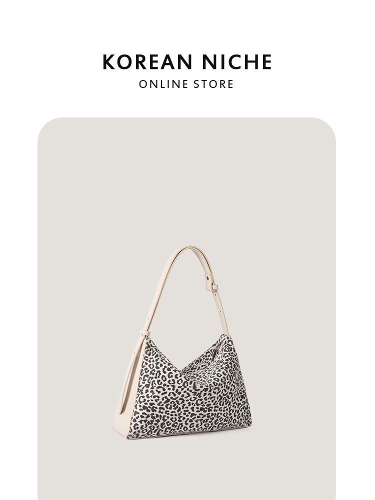 Leopard Print Autumn And Winter New Style Fashionable Large-Capacity Shoulder Bag For Women 2025 Retro Niche Design Commuting Armpit Handbag