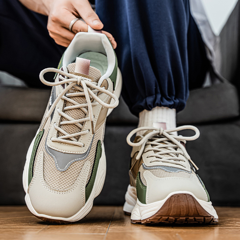 Summer New Breathable Mesh Men's Sports Trendy Versatile Thick Sole Non-Slip Casual Dad Shoes ddmymarket