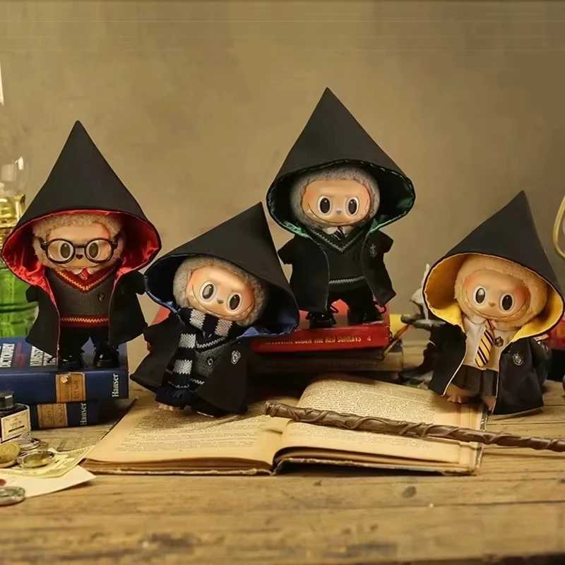 New 17cm Labubu Pandent Doll Clothes Magic School Set Magic Wand Witch Hat Headband Cosplay Ornaments Dressing Up Festival Gifts C250919