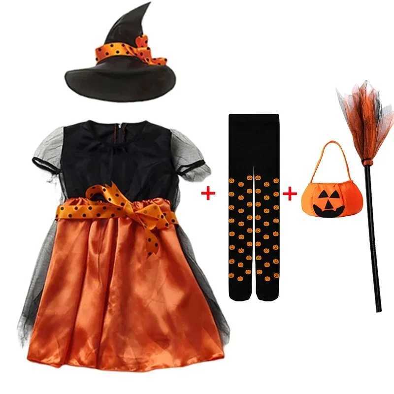 Halloween Girls Role Play Villain Witch Costume Mesh Tutu Dress Evil Vampires Clown Dress Little Red Riding Hood Outfit Hat Gown L250918