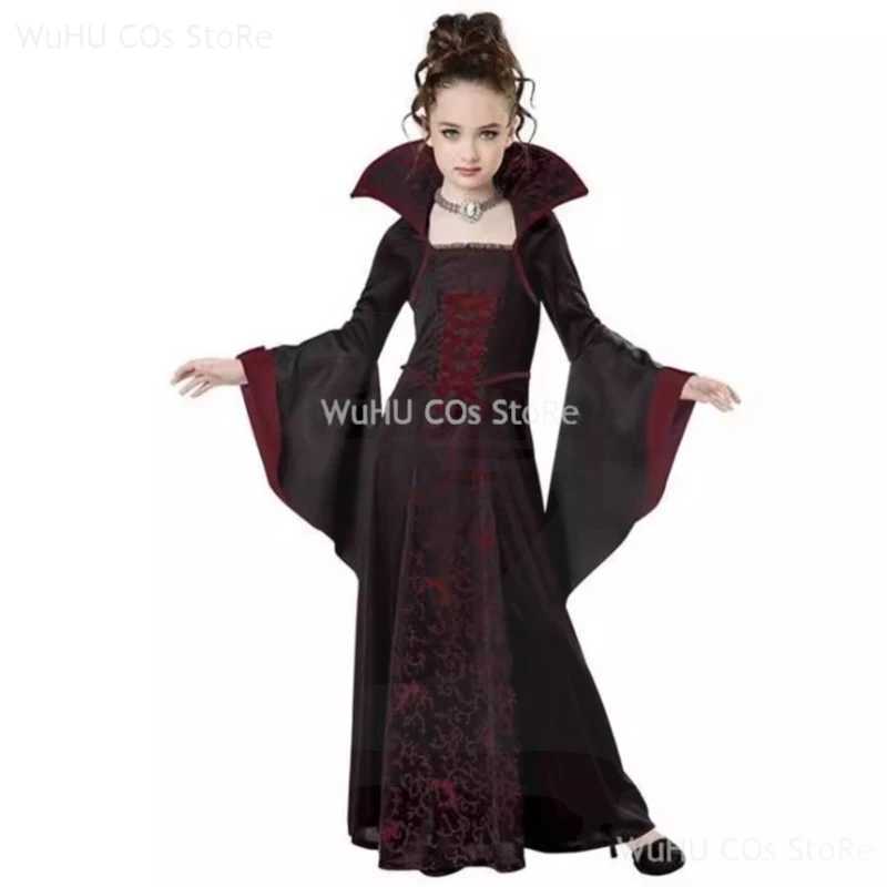 Halloween Cosplay Witch Vampire Costume for Kids Girls Disfraz Carnival Dress Up Party Mujer Childrens Performance Clothing L250918HJA0