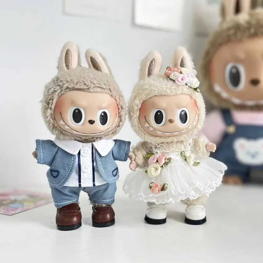 17cm Mini Plush DollS Clothes Outfit Accessories For Korea Kpop Exo Labubu Idol Dolls Wedding dress suit Clothing Gift C250919