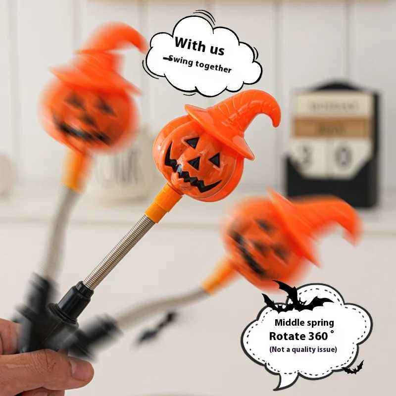 Glowing Pumpkin Lantern Handheld Stick Halloween Decoration Children Props Small Gift Light Up Festive Party Supplies C250919