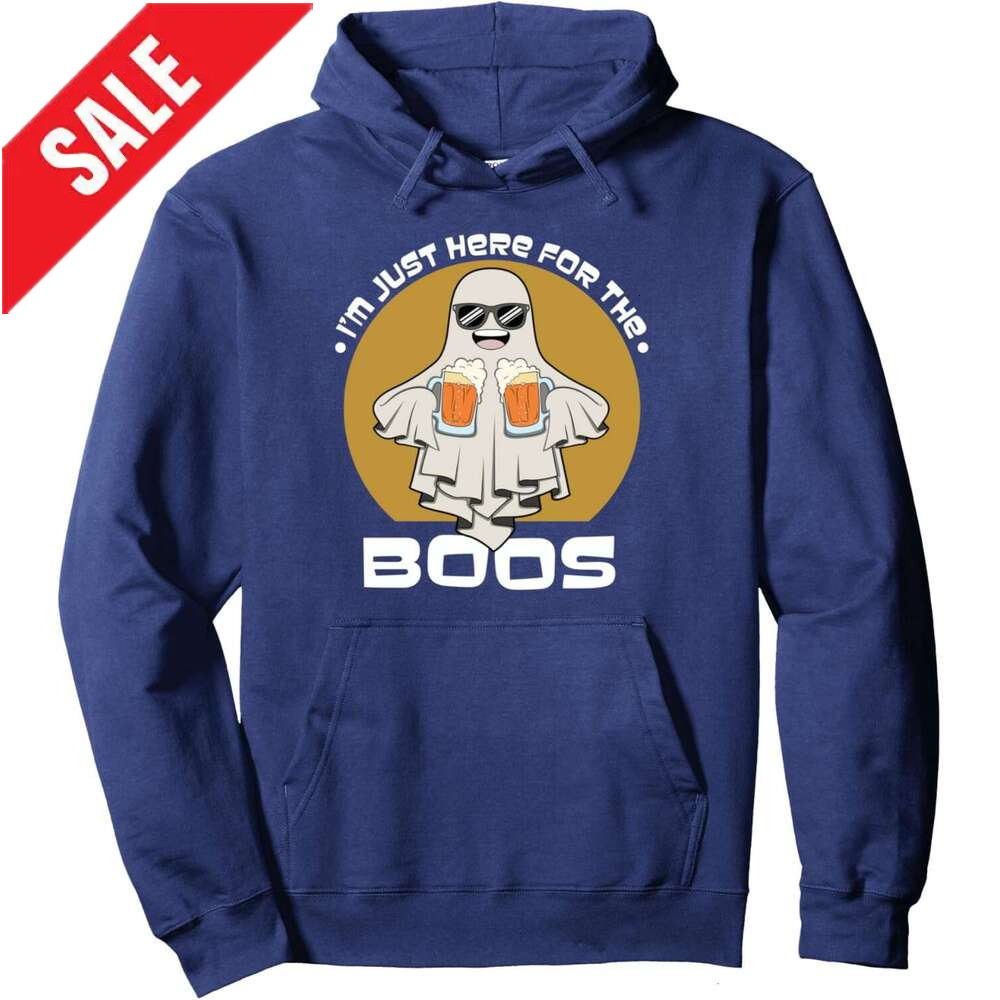 Hoodie for Mens Womens I'm Just Here For The Boos Funny Halloween Costume Halloween Pullover Hoodie Hoodies sweatshirt pullover jacket Long sleev