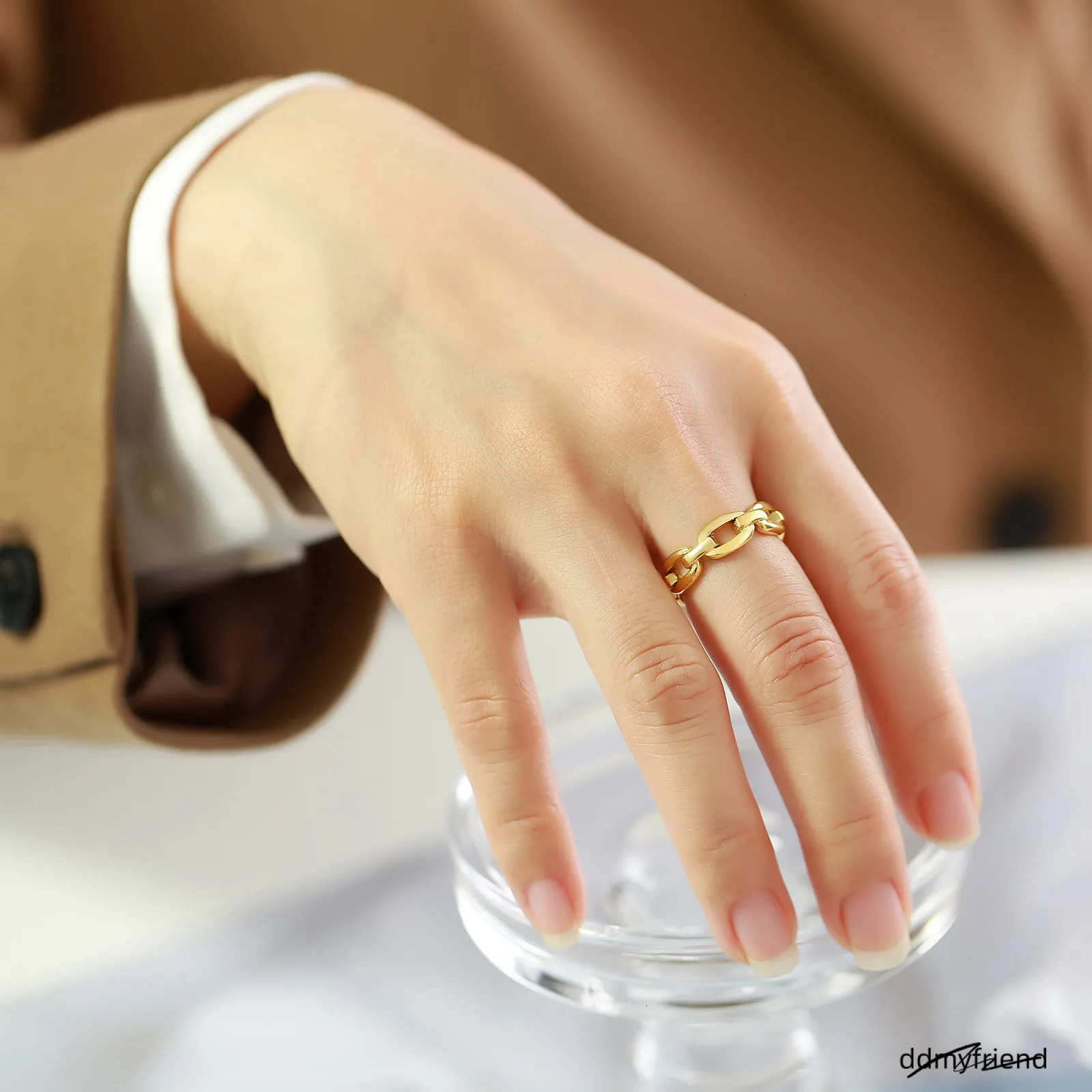 Designer Wedding Rings Chain Gold Women's Fashion Ring Stacking Titanium Steel Jewelry Accessories Wholesale ddmyfriend