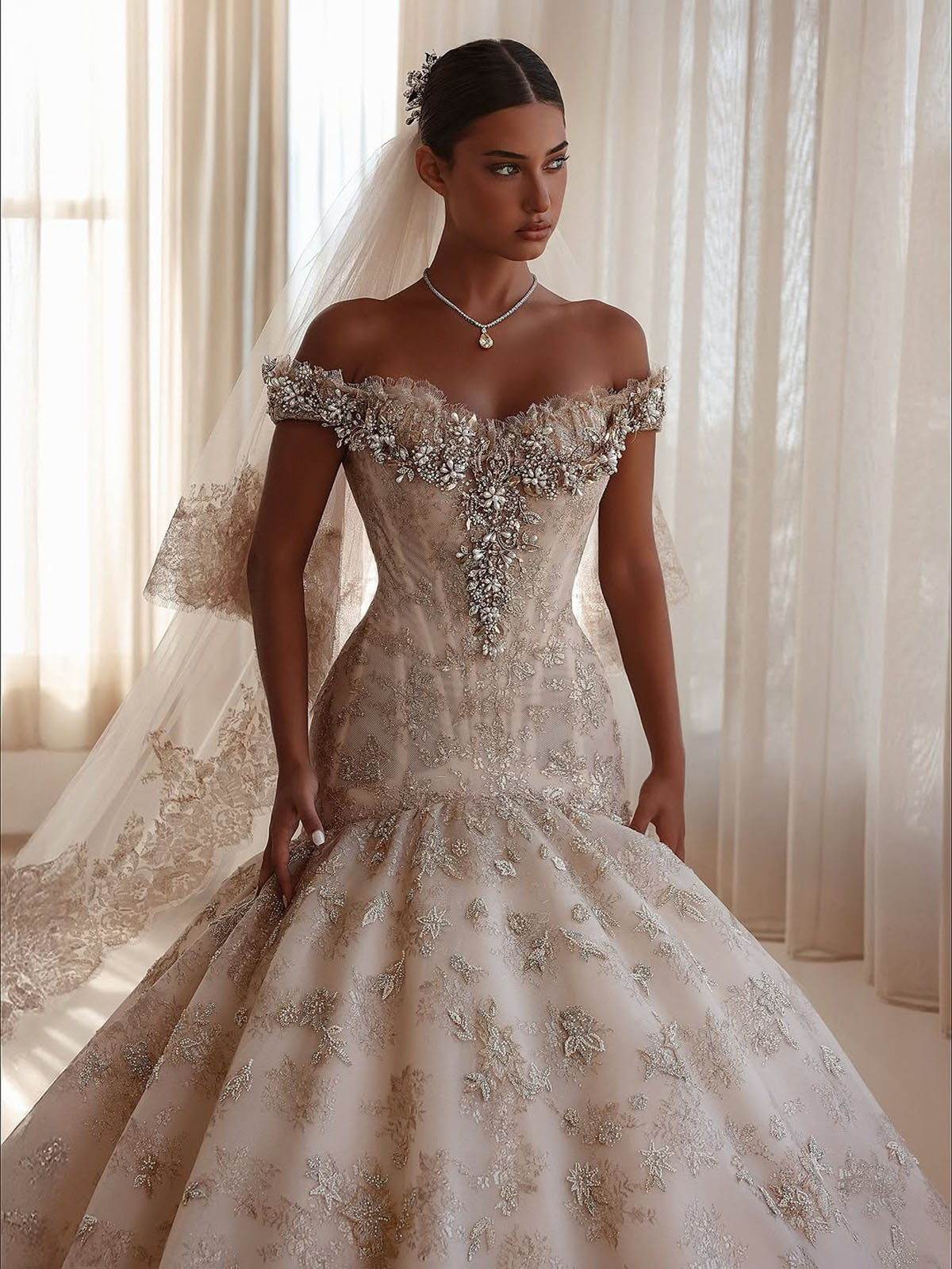 Vintage Appliques Wedding Dresses Off Shoulder Bridal Gowns Pearls Rhinestone Mermaid Beading Princess Customized Vestidos De Novia Plus Size