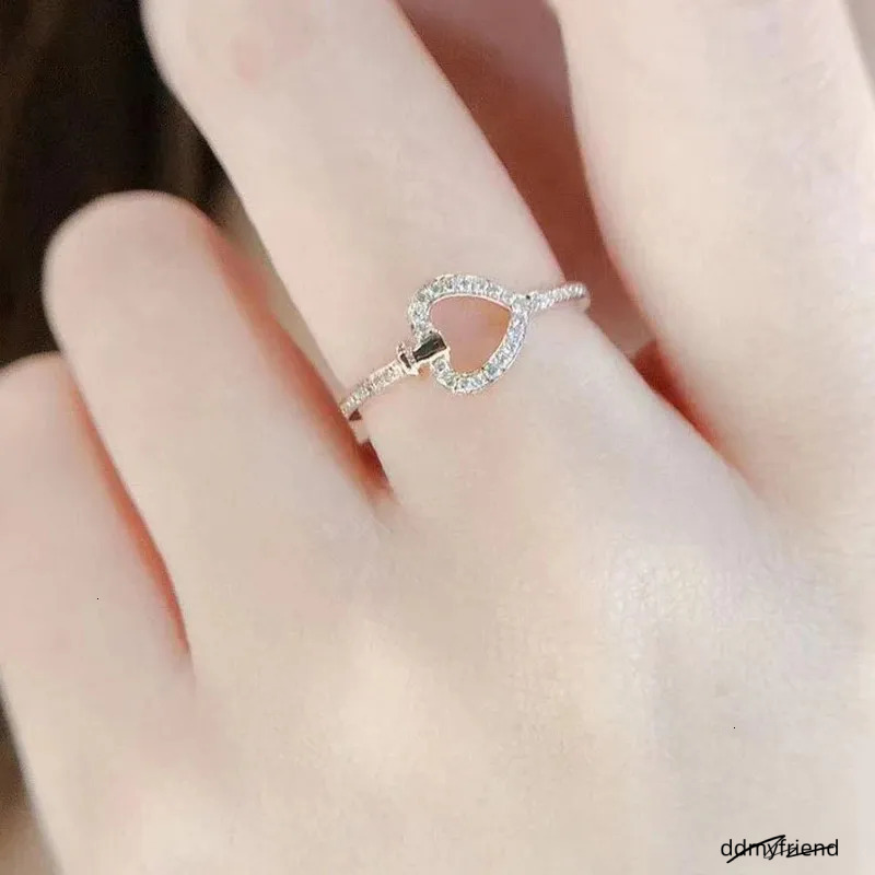 Independent Craftsmanship Inlaid Crystal Heartshaped Ring With Elegant Charm And Exquisite Jewelry For Women 250728 ddmyfriend