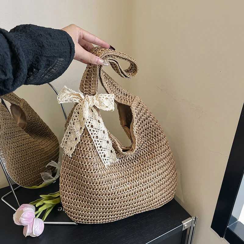 Fashion Straw Women Shoulder Bags Paper Woven Female Handbags Large Capacity Summer Beach Straw Bags Casual Tote Purses Z250915