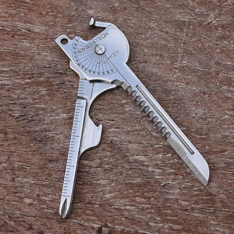 8in1 MultiTool Keychain for Camping Survival Folding Screwdriver Bottle Opener Compact Outdoor Utility Pliers with Key 250918