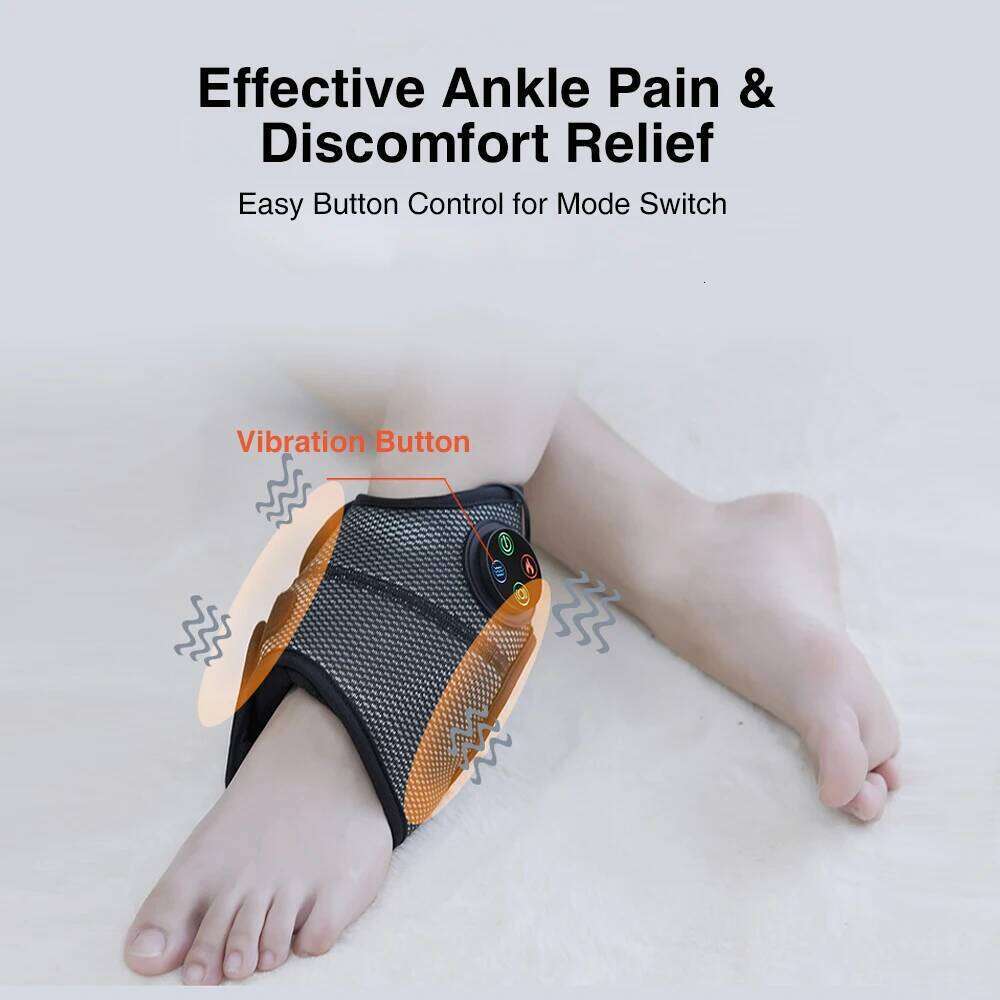 Electric Heating Foot Compress Vibration Relaxation Brace Belt Plantar Joint Sprain Ankle Support Massager