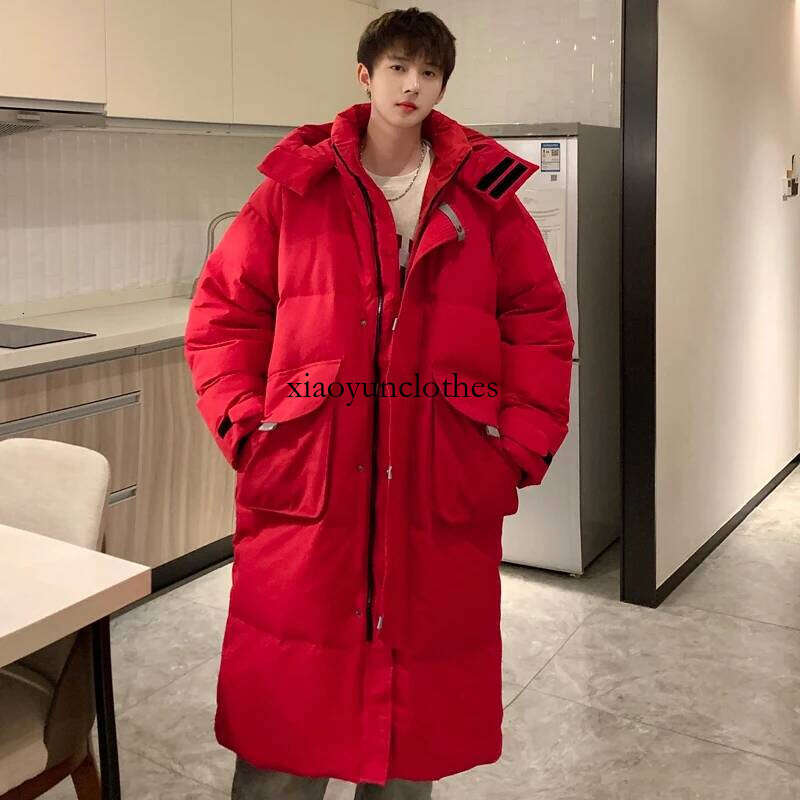 X-Long Down Jacket Winter High-quality white duck down Cold Resistant Coats for Women and Men Hooded Large pocket clothing
