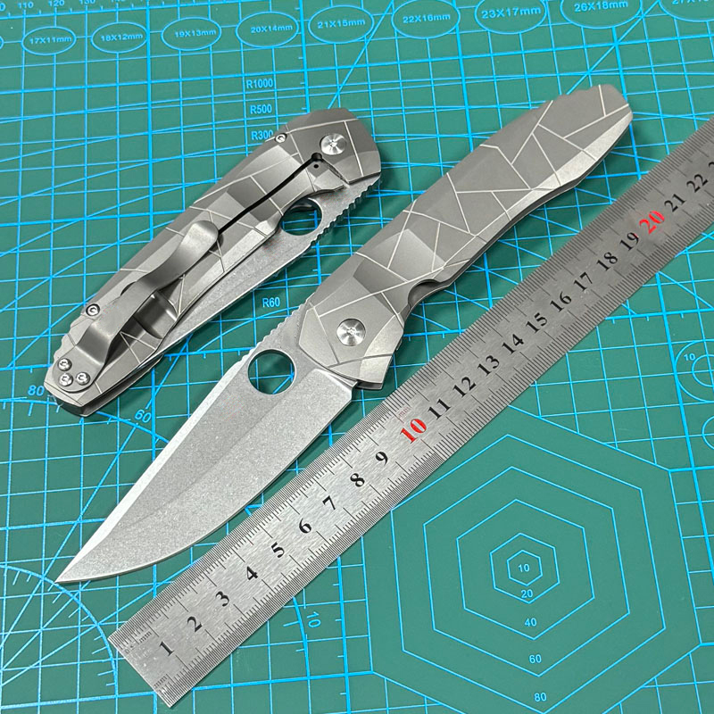C199TIP Folding Knife 9CR18MOV Blade Titanium Alloy TC4 Handle Multitool Outdoor Hiking Camping Survival Self-defense Knives With Belt Clip EDC Tool
